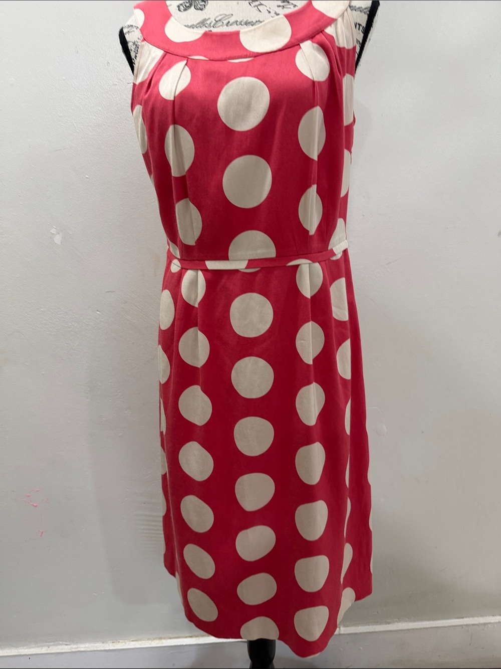 Boden Red Polka Dot Sleeveless Midi Dress